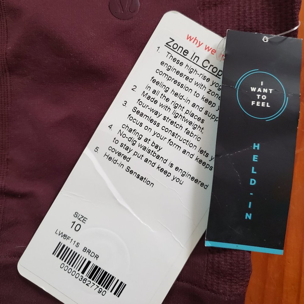 Lulu Lemon Zone In Crop